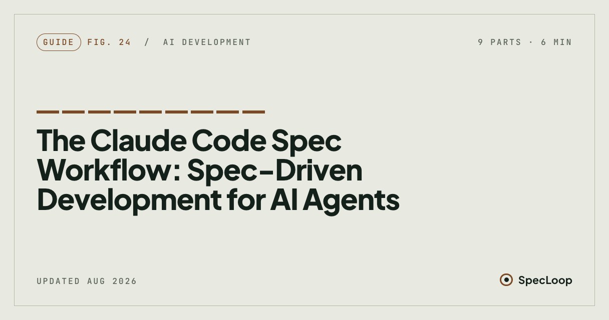 The Claude Code Spec Workflow: Spec-Driven Development for AI Agents